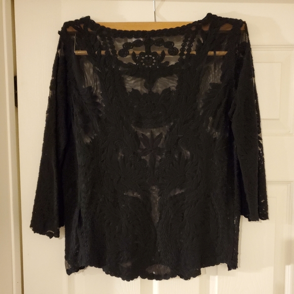 H&M Black Lace Patterned Top - Picture 7 of 7